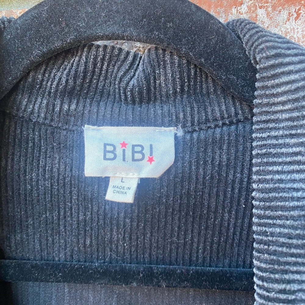 BiBi Black Corduroy Jacket with Football Patches - Picture 2 of 4
